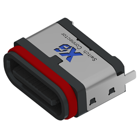 XB-ATCF-16-020 TYPE C 16P anti-jellyfish base vertical mounting plate L=7.45mm (U-shaped full plastic type)